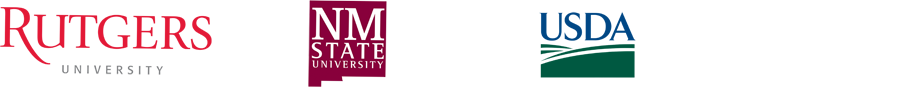 Rutger University logo, NMSU Learning Games logo, USDA NIFA logo